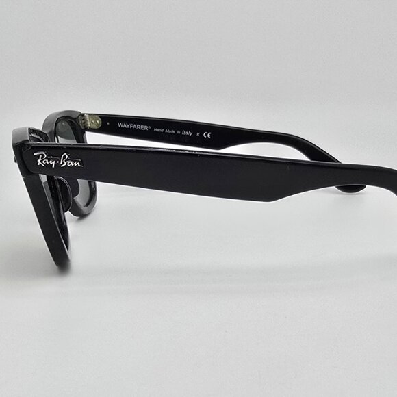 Ray-Ban B&L RB2140 901 Wayfarer Black Frame G15 Green Glass Lens Sunglasses 50mm - Picture 3 of 14